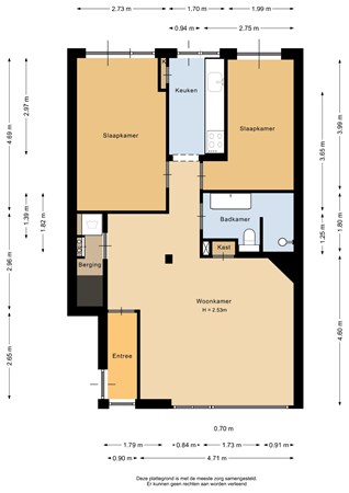 Floorplan - Van der Meydestraat 46B, 3039 TK Rotterdam